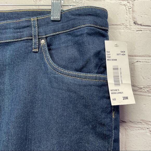 N Touch Denim Jeans Women's Plus Sz 20W Blue Stretch Straight Leg Casual Comfort - Picture 9 of 10